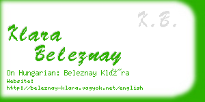 klara beleznay business card